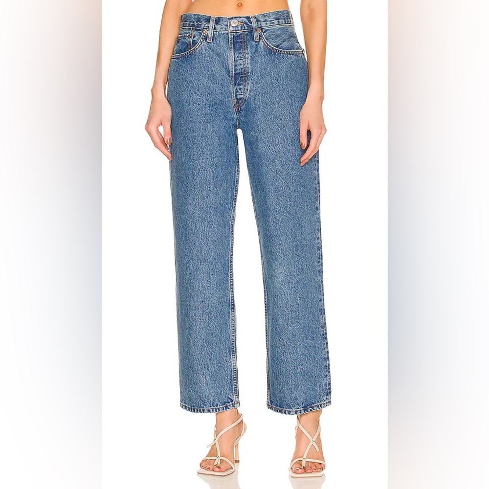 Re/Done Blue Straight Leg Jeans